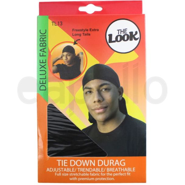 The Look Freestyle Extra Long Tail Deluxe Stretch Durag - Black