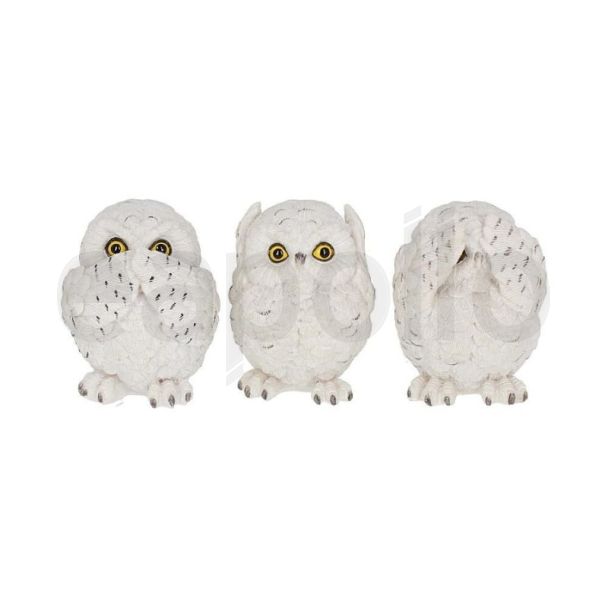 Three Wise Owls Resin Figurines - 8cm