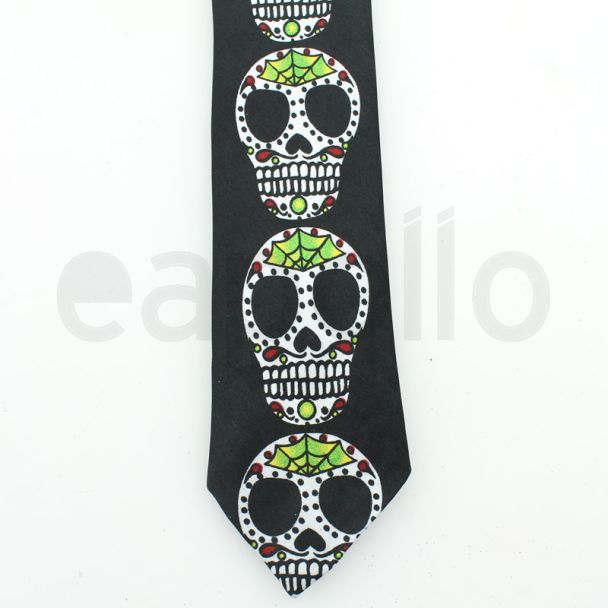 Tie With Skull Face Design