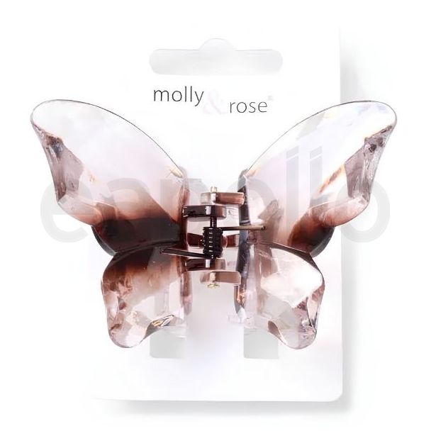 Transparent Butterfly Shaped Hair Clamps - Assorted - 4cm