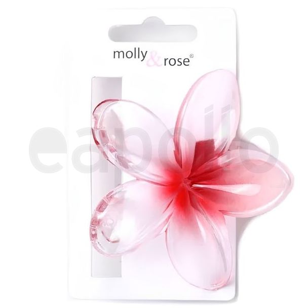 Transparent Hibiscus Flower Shaped Hair Clamps - Assorted - 8cm