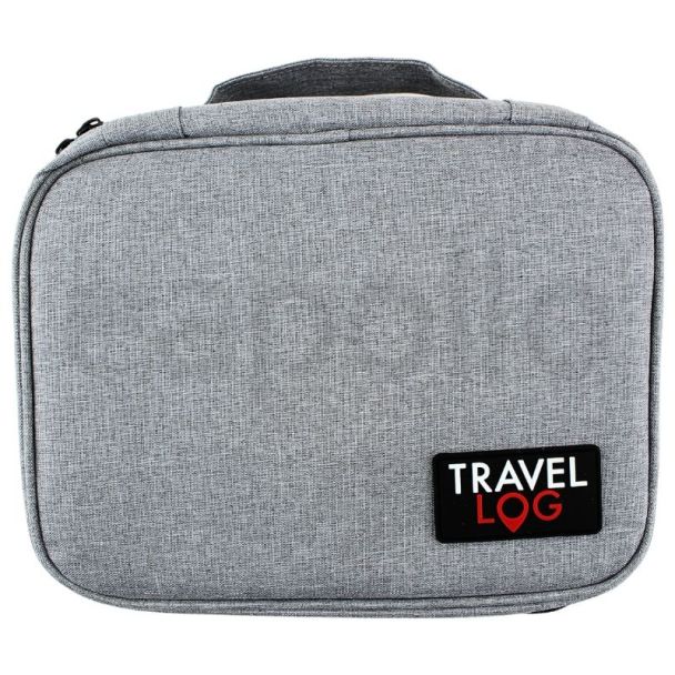 Travel Log Tech Organiser Bag - Grey