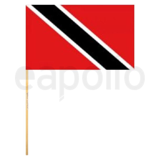 Trinidad and Tobago Hand Flag With Wooden Stick