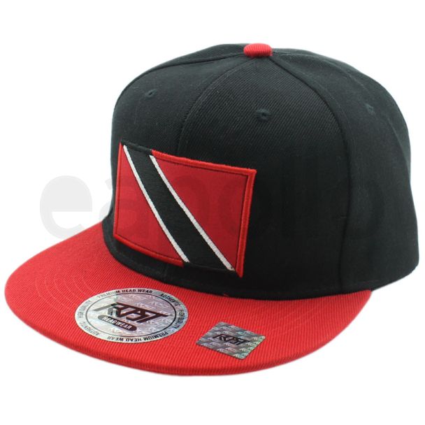 Trinidad & Tobago Flag Snap Back - Black & Red