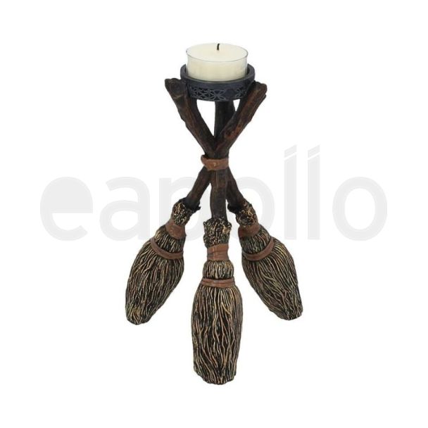 Triple Broomstick Witchcraft Tealight Holder - 20.5cm