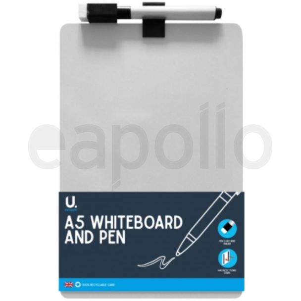 U. A5 Magnetic Whiteboard and Dry Erase Pen with Eraser Top