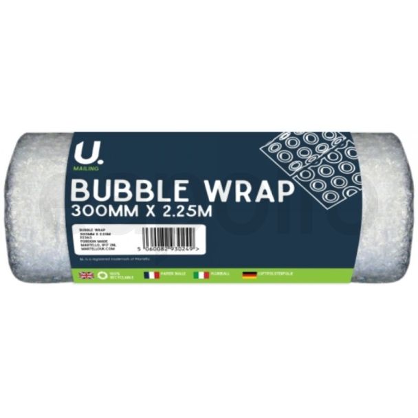 U. Mailing Bubble Wrap - 300mm x 2.25m