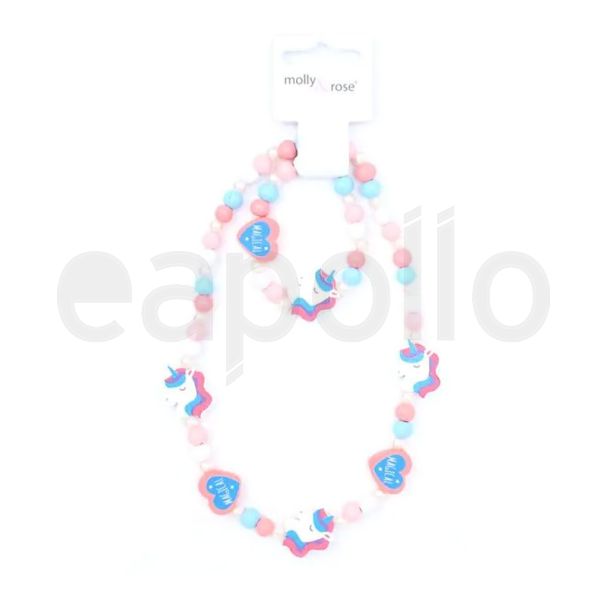 Children's Unicorn Design Necklace & Bracelet Set 