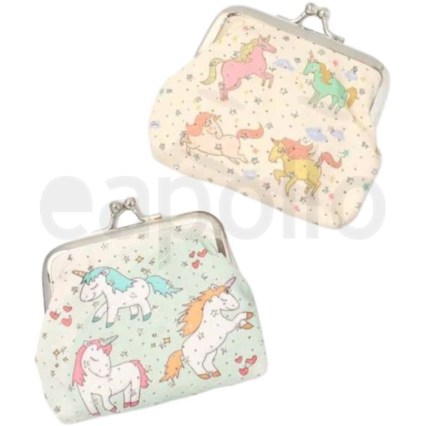 Unicorn Print Fabric Coin Purse - Assorted