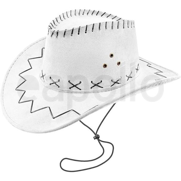 Unisex Cowboy Hat - White 
