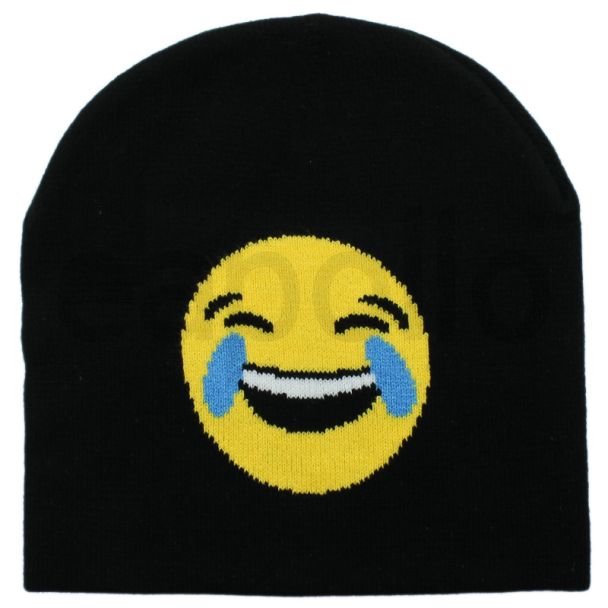 Unisex Emoji Beanie Hat - Crying with Laughter