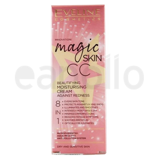 Eveline Magic Skin CC Beautifying Moisturising Cream Against Redness- 50ml