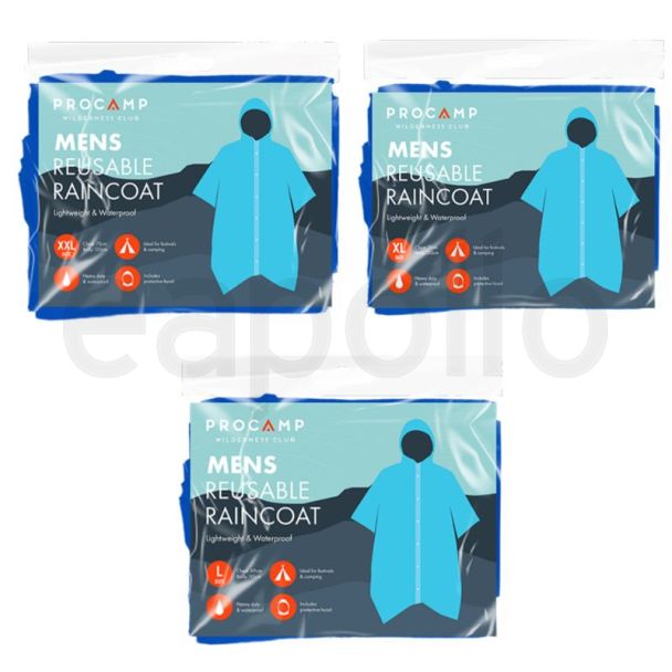 Adults Reusable Raincoat - Assorted Sizes 