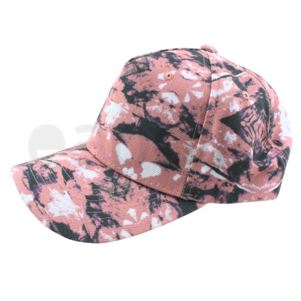 Adults 6 Panel Plain Baseball Cap - Tie and Dye Design