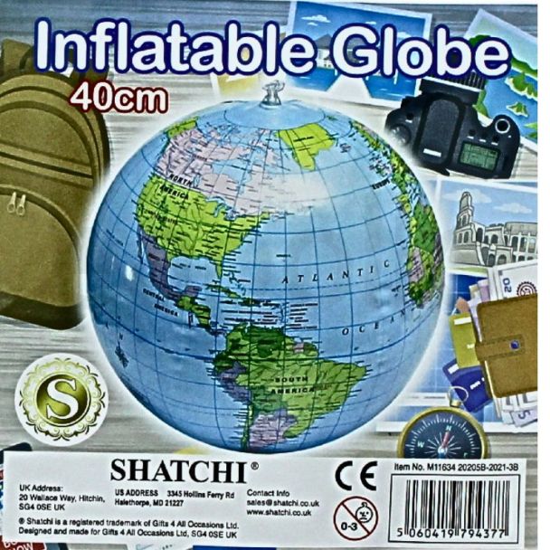 Inflatable World Globe Balloon - Blue