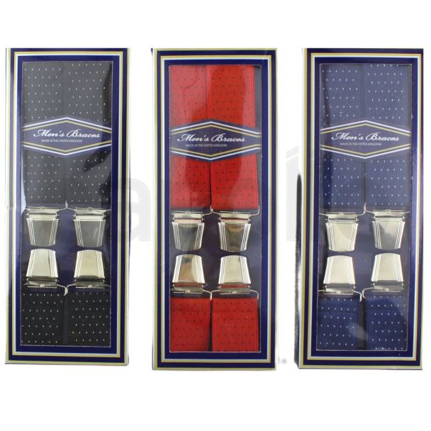 Men's Braces Assorted in Dot Design  - 35mm Wide