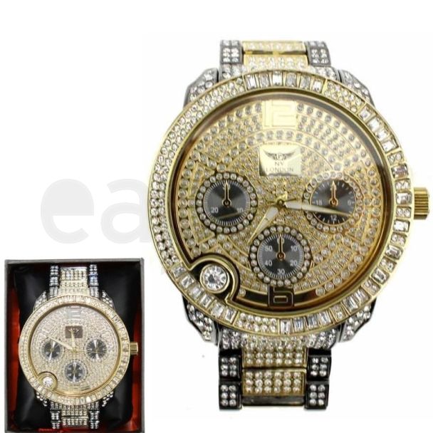 Wholesale Men's NY London Two Tone Watch - Gold / Black