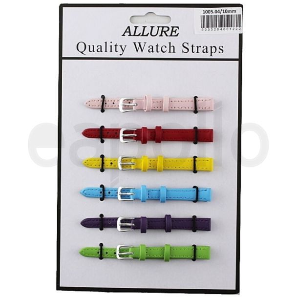 wholesale Allure Leather Watch Straps - Bright Asst. - 10mm 