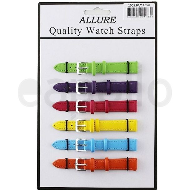 Wholesale Allure Leather Watch Straps - Bright Asst. - 14mm
