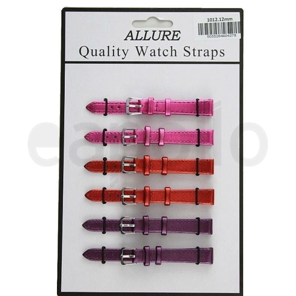 Wholesale Allure Leather Metallic Watch Straps - Assorted Colours
