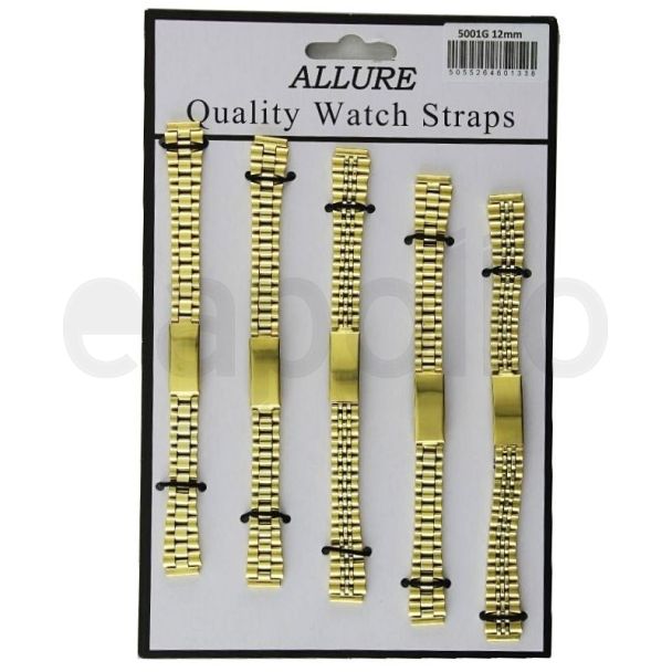 wholesale Allure Metal Bracelets Watch Straps - Gold - 14mm Wholesale 