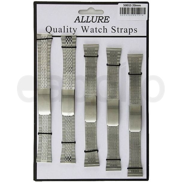 Allure Metal Bracelets Watch Straps - Silver - 20mm