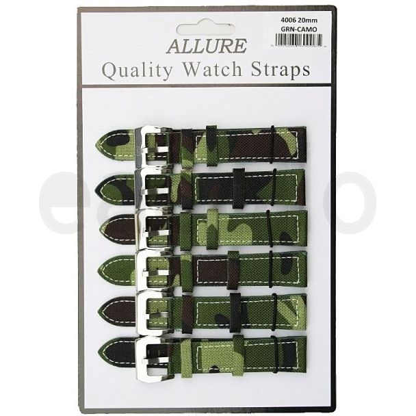 Wholesale Green Camo Military Nylon Watch Straps - 20mm