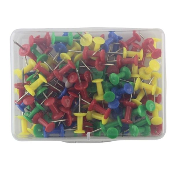 120pcs Push Pins - Blue, Green, Red and Yellow Assortment
