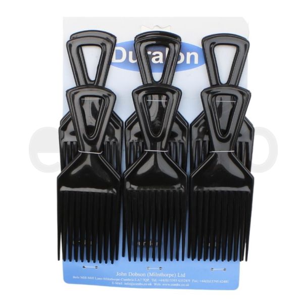 Duralon Afro Comb - Black (17.5cm)
