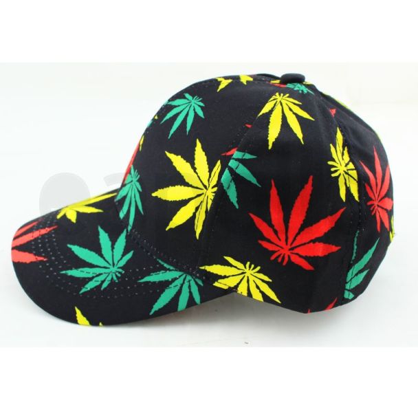 Adults 6 Panel Leaf Design Baseball Cap 