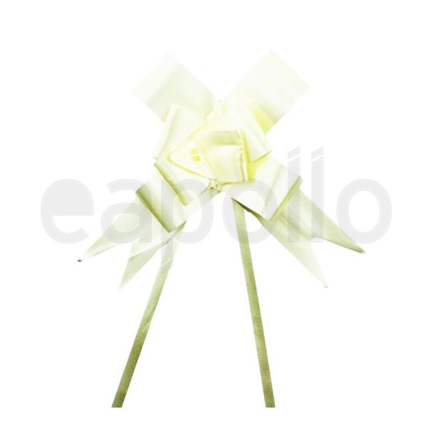 10pcs Pull Bow Flower White Ribbon - 30mm