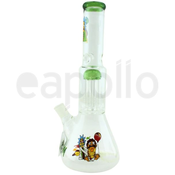 Percolator Glass Waterpipe (12inch) in R&M Design - Assorted
