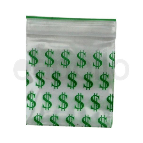Zipper Grip Seal Printed Resealable Bags - Dollars (40x40mm)