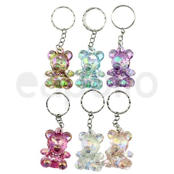 Crystal Teddy Design Key Ring - Assorted