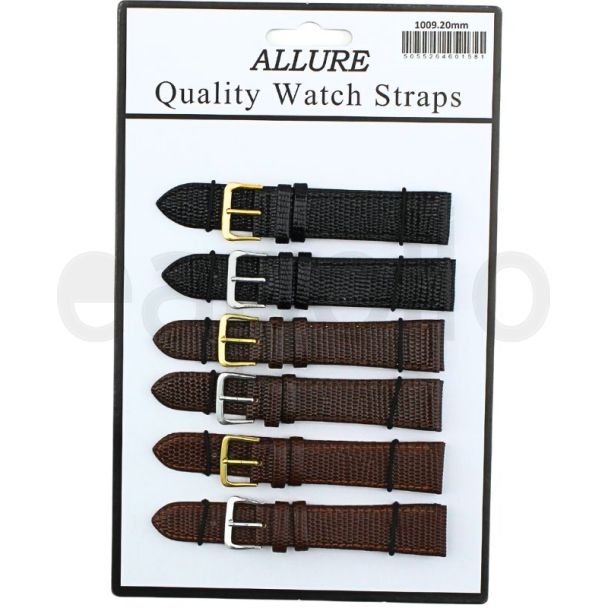 Allure Lizard Grain Leather Watch Straps - Asst. - 20mm