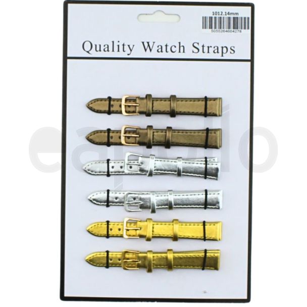 Allure Leather Watch Straps - Asst. Buckles & Colours - 14mm
