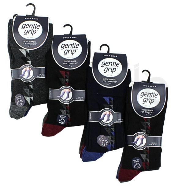 Men's George Design Gentle Grip Socks (3 Pack) - Assorted