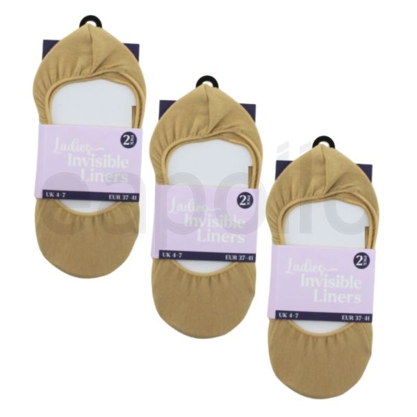 Ladies Invisible Liner Socks (3 Pack) 