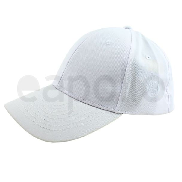 Adults 6 Panel Adjustable Metal Buckle Baseball Cap - White 