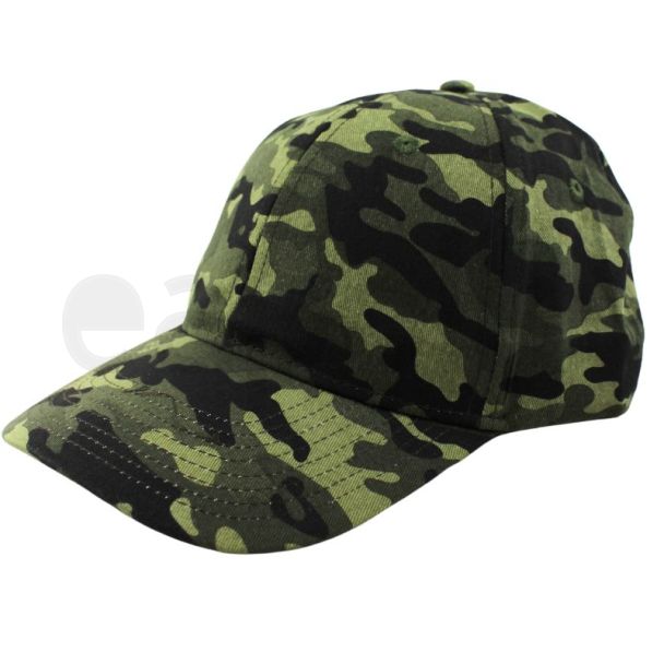 Adults 6 Panel Adjustable Metal Buckle Baseball Cap - Camo