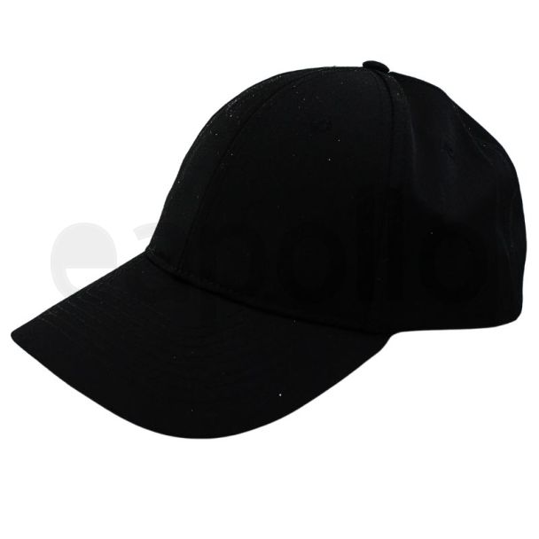 Adults 6 Panel Adjustable Metal Buckle Baseball Cap - Black