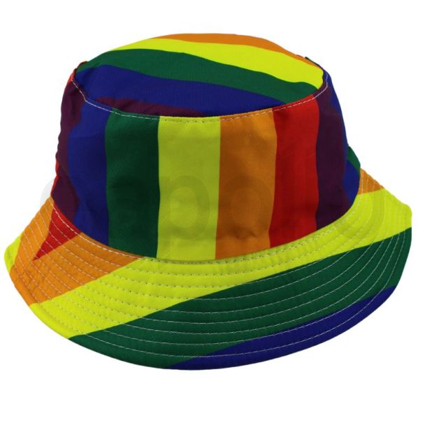Adults Rainbow Design 100% Cotton Bucket Hat 
