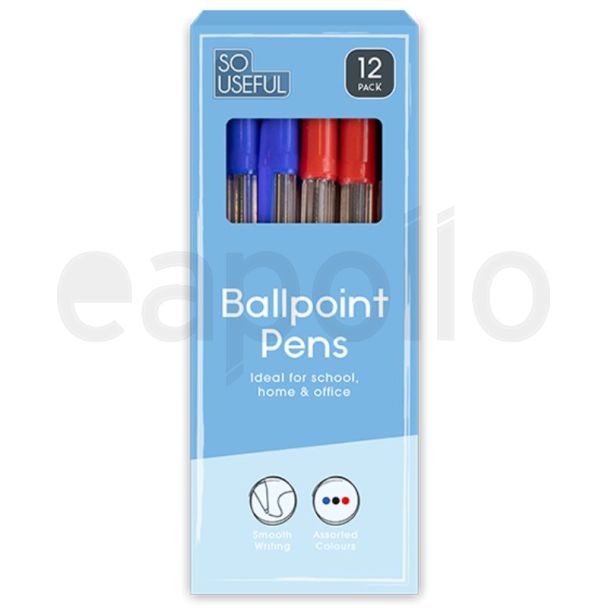 Ballpoint Pens - Assorted (12 Pcs) 