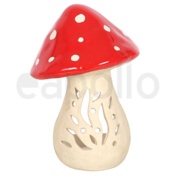 Ceramic Mushroom Tealight Candle Holder - 14.9cm