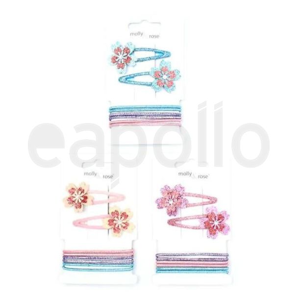 Glitter Elastics and Flower Sleepies Set - 5cm 