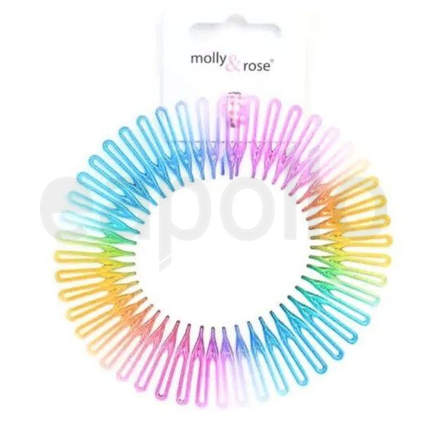 Molly & Rose Zig Zag Hair Flexible Comb - Rainbow