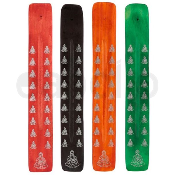 Buddha Wooden Ashcatcher Incense Sticks Burner -  Assorted