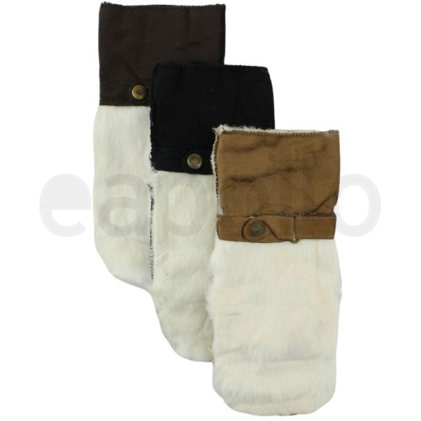 Ladies Suede Mitten Gloves - Assorted Colours