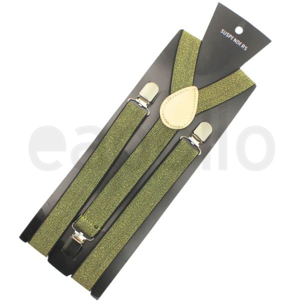 Suspenders Brace Gold Shiny Effect - Gold