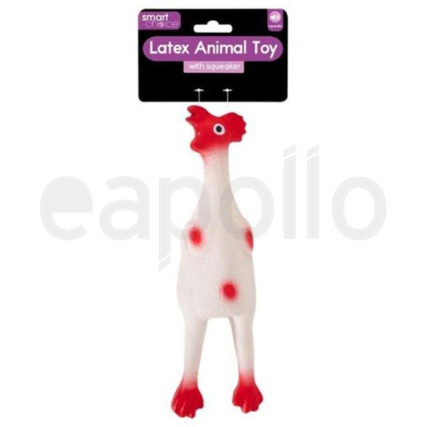 Latex Squeaking Chicken Dog Toy - Assorted 